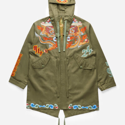 5012 Dragon Embroidered Kimono Parka